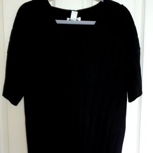 NWT - H&M Black Lightweight Sweater Dress with Dual Side Slits, Size M.